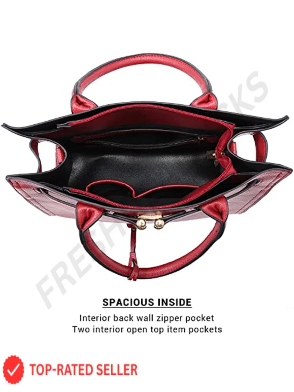 Vegan Leather Satchel Handbag Work Tote Shoulder Bag
